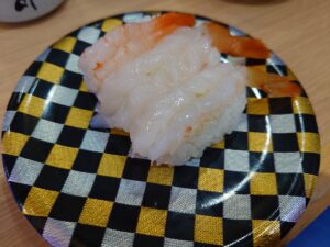 回転寿司なごやか亭えび三種盛り